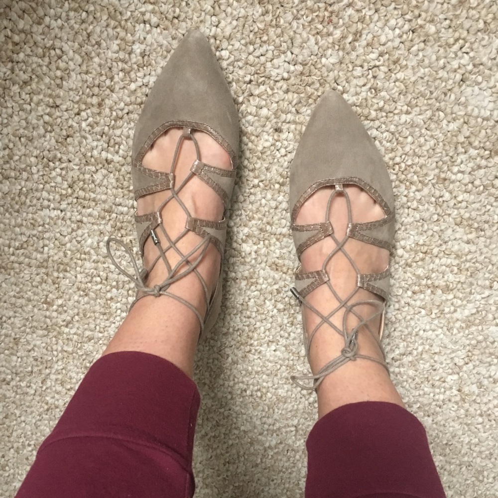 Brian Atwood lace-up flats